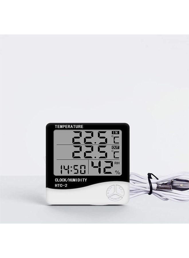 هومستر ميزان حرارة خارجي داخلي مع مسبار درجة الحرارة ، مقياس رطوبة رقمي لمراقبة وظيفة إنذار بشاشة LCD رقمية - Image 4