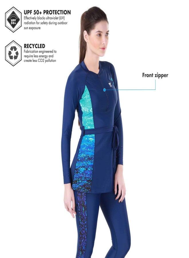 TYR in Arctic Aerofit 2PC Full Suit for Womens, Medium/34 (Harmony-Navy/Blue) - Image 4