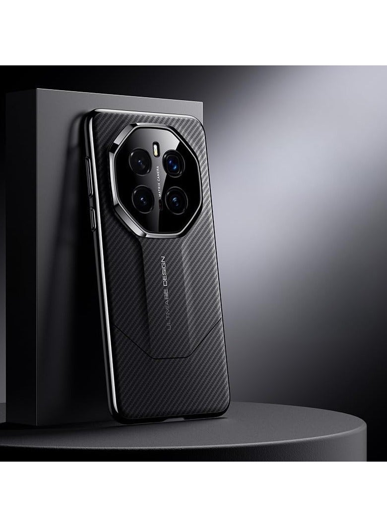 general Case Compatible Honor Magic 7 Pro Case, Carbon Fiber Textured Plated PC Frame Camera Lens Protection Honor Magic7 Pro Shockproof Case  - Image 1