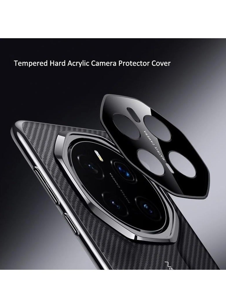 general Case Compatible Honor Magic 7 Pro Case, Carbon Fiber Textured Plated PC Frame Camera Lens Protection Honor Magic7 Pro Shockproof Case  - Image 5