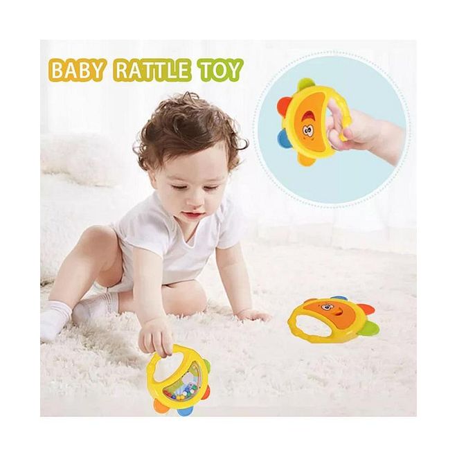 Goodway Baby Tambourine Rattle Shaker Toy for Infants, Fine Motor Skills Development, 0+ Months, 9.5x9cm, Teething Texture - Image 4