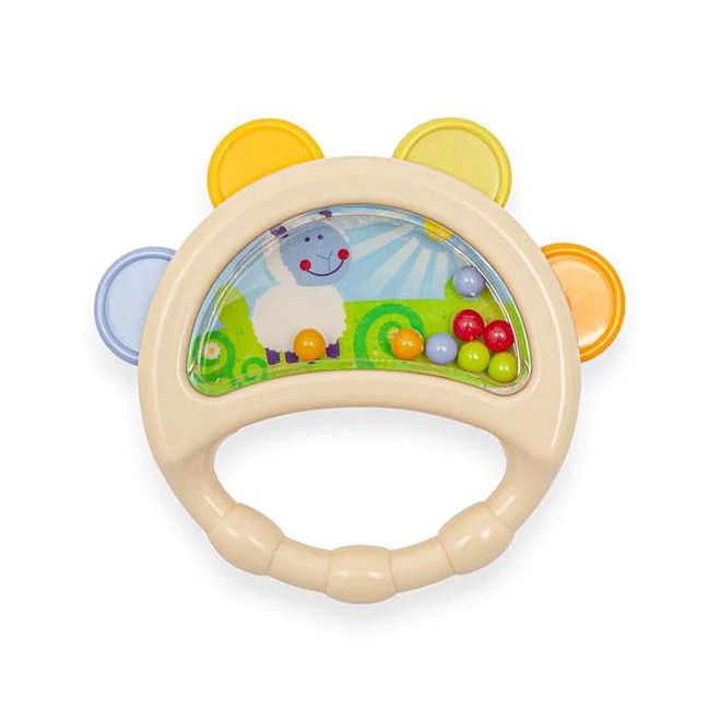 Goodway Baby Tambourine Rattle Shaker Toy for Infants, Fine Motor Skills Development, 0+ Months, 9.5x9cm, Teething Texture - Image 2