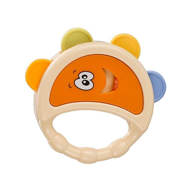 Goodway Baby Tambourine Rattle Shaker Toy for Infants, Fine Motor Skills Development, 0+ Months, 9.5x9cm, Teething Texture - Image 1