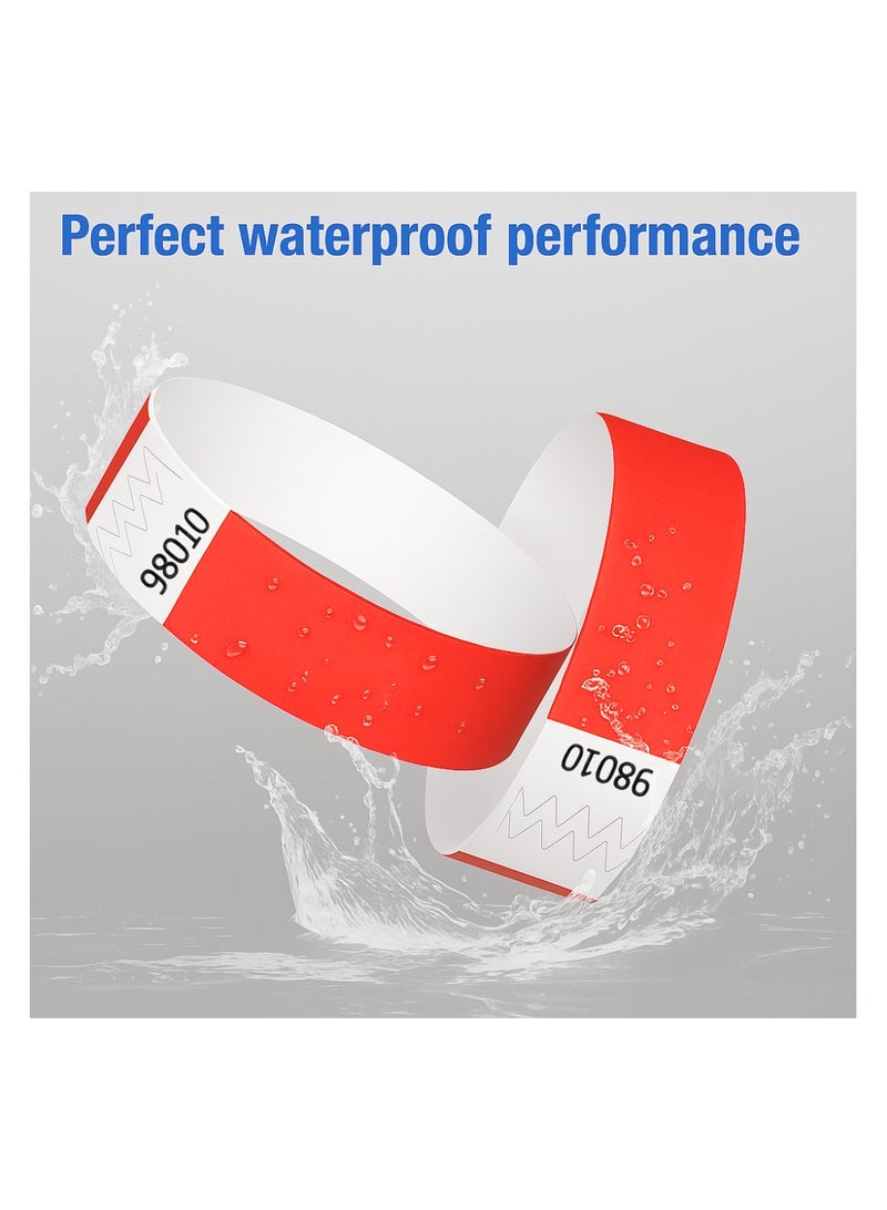 PRINTSHOP4ME Event Paper Wristbands And Identification Bands Made Of Tyveck Material 19mm x 250mm (Red) - Image 2