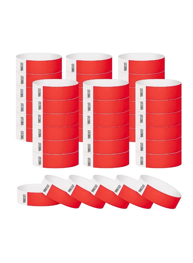PRINTSHOP4ME Event Paper Wristbands And Identification Bands Made Of Tyveck Material 19mm x 250mm (Red) - Image 1