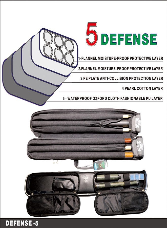 Kolti 3x3 Pool Cue Case, Heavy Duty Oxford Wear-Resistant Soft Billiard Cue Stick Case Bag with Adjustable Shoulder Strap, Pool Stick Case for 3 Butt/3 Shaft - Image 2