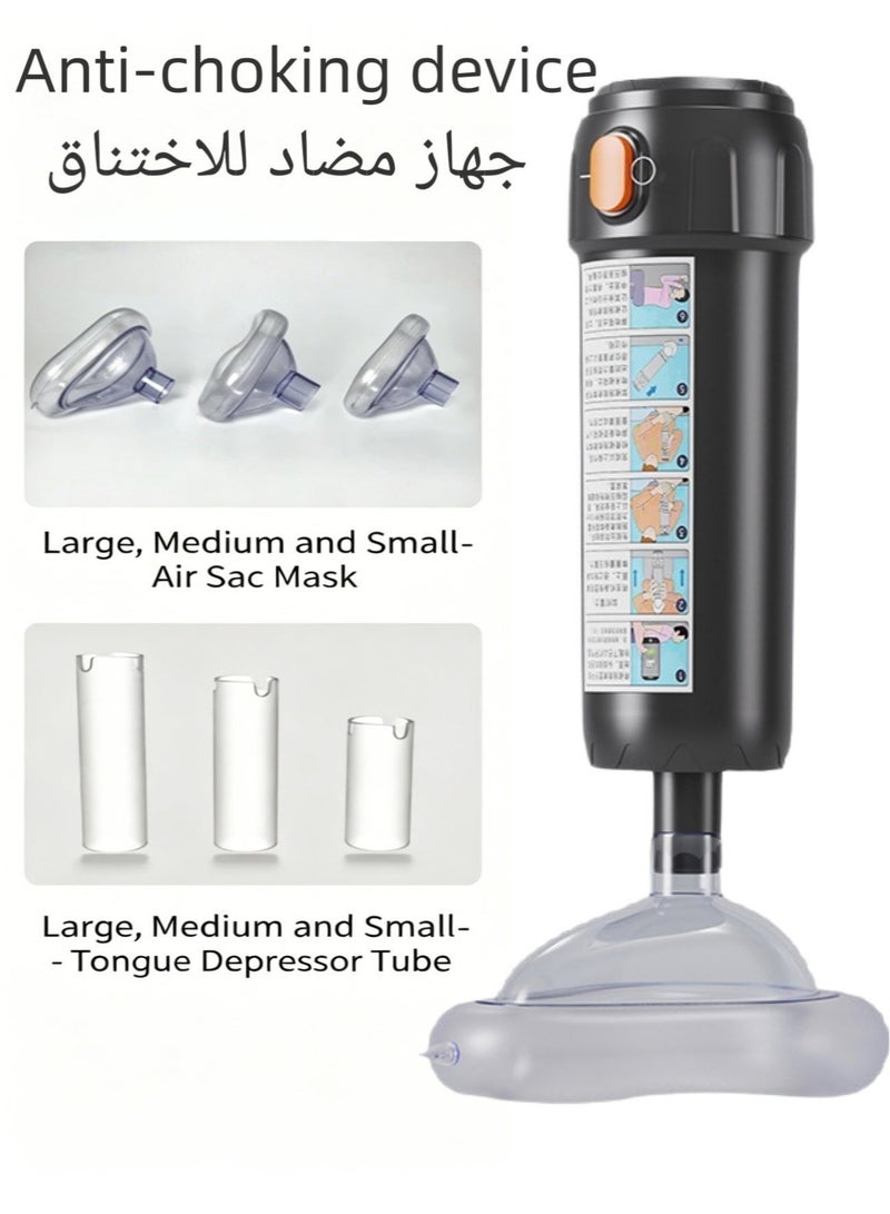 Fourth Generation Automatic Home First Aid Heimlich Apparatus for Children and Adults - Includes Large, Medium & Small Masks, Respiratory Trainer, Portable Powerful Suction Home First Aid Kit, Anti-Choking Training Mask (Gray) - Image 1