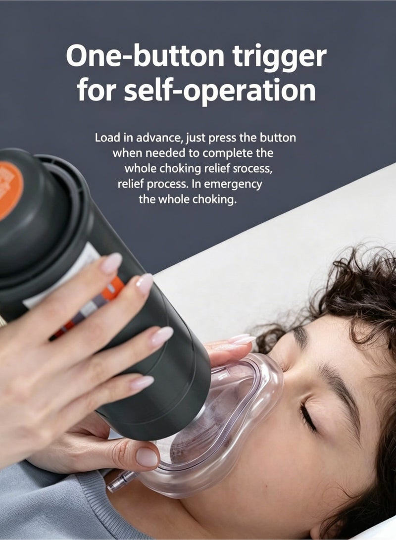 Fourth Generation Automatic Home First Aid Heimlich Apparatus for Children and Adults - Includes Large, Medium & Small Masks, Respiratory Trainer, Portable Powerful Suction Home First Aid Kit, Anti-Choking Training Mask (Gray) - Image 5