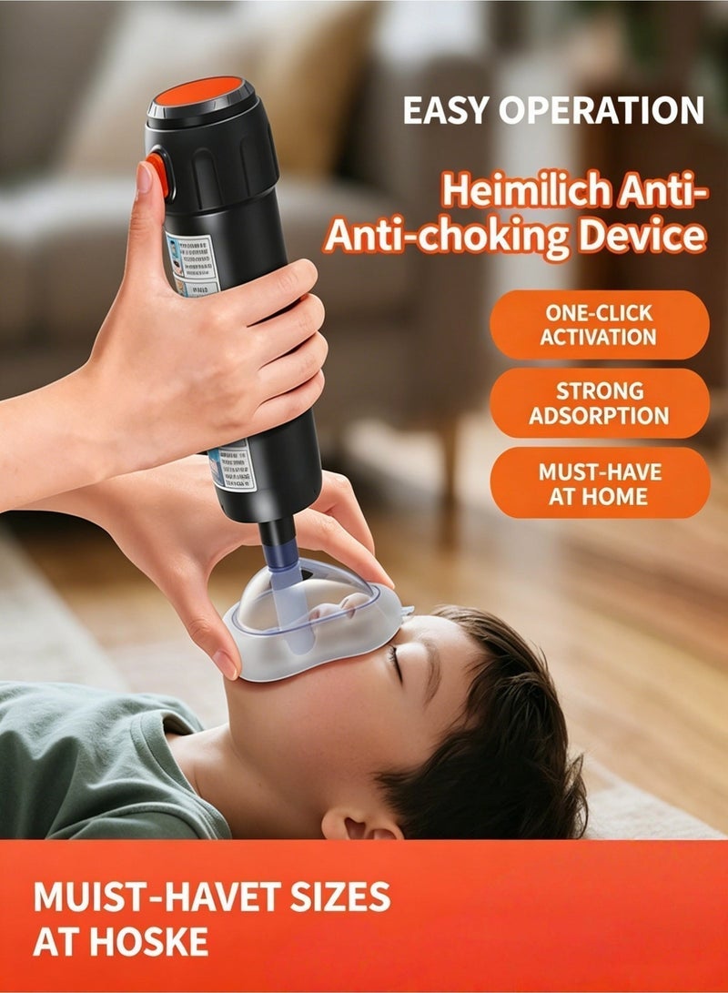 Fourth Generation Automatic Home First Aid Heimlich Apparatus for Children and Adults - Includes Large, Medium & Small Masks, Respiratory Trainer, Portable Powerful Suction Home First Aid Kit, Anti-Choking Training Mask (Gray) - Image 3