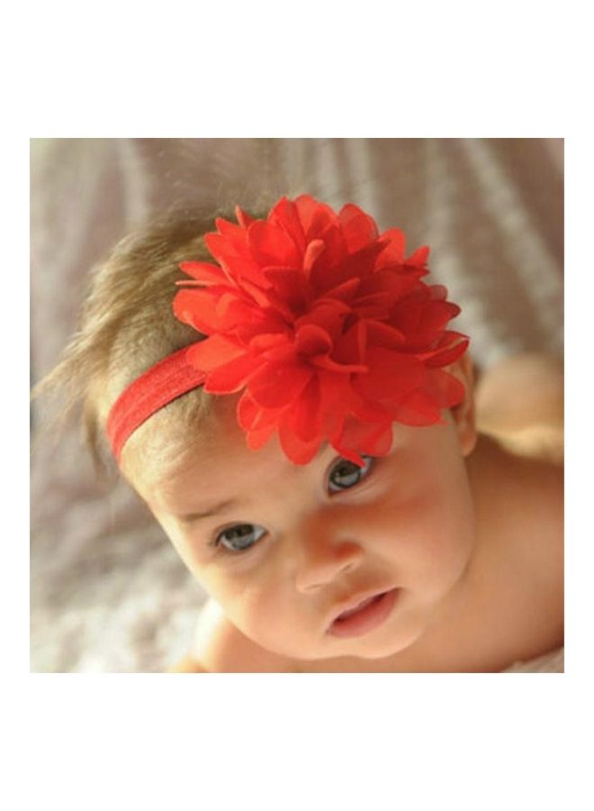 NIBEMINENT 3 in 1 Children Bow Flower Head Band Hair Ring Read Tiara Red - Image 3