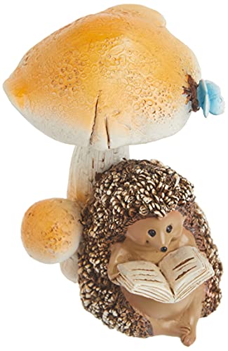 Top Collection Miniature Fairy Garden and Terrarium Hedgehog Reading Book Under Mushroom Statue - Image 5