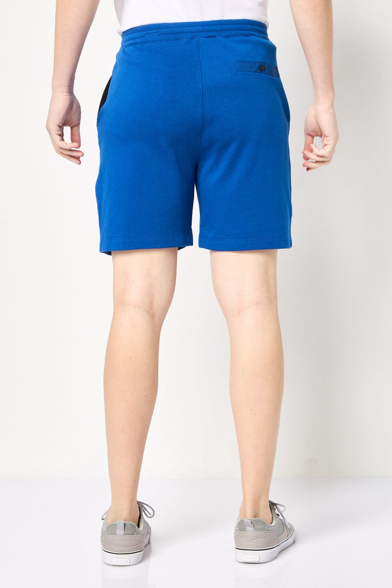 DKNY Men Regular Fit Brand Logo Basic Shorts, Blue - Image 4