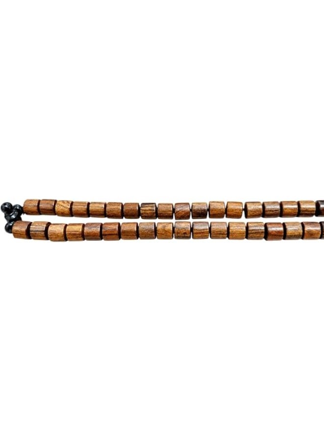Mahogany Wood Prayer Beads with 100 Beads | 4 Counters, Coconut Wood Marker & Spacers - Image 2