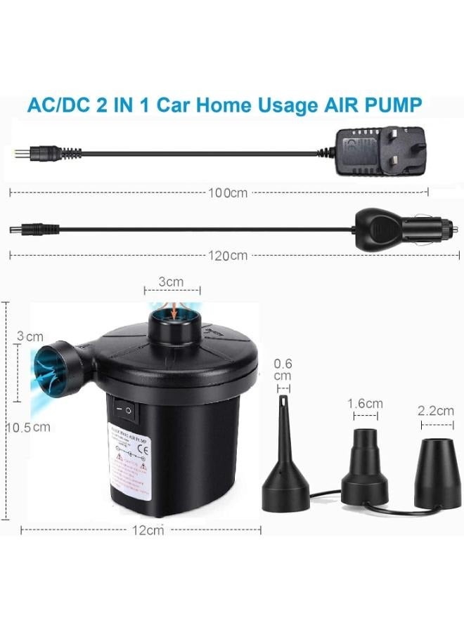 Electric Air Pump, 2 in 1 Quick Inflate Deflate Electric Pump with 3 Nozzles Portable  Air Mattress Pump for Boat Air Mattress Sofa Pool Toy  - Image 2