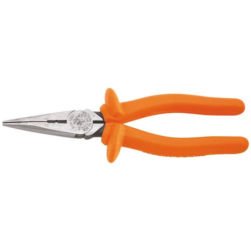 Klein Tools D2038NINS Insulated Long Nose SideCuttingStripping Pliers Forged Steel Covered in Two Layers of Insulation
