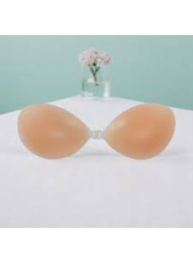 Silicone Strapless Invisible Push Up Bra Beige - Image 1