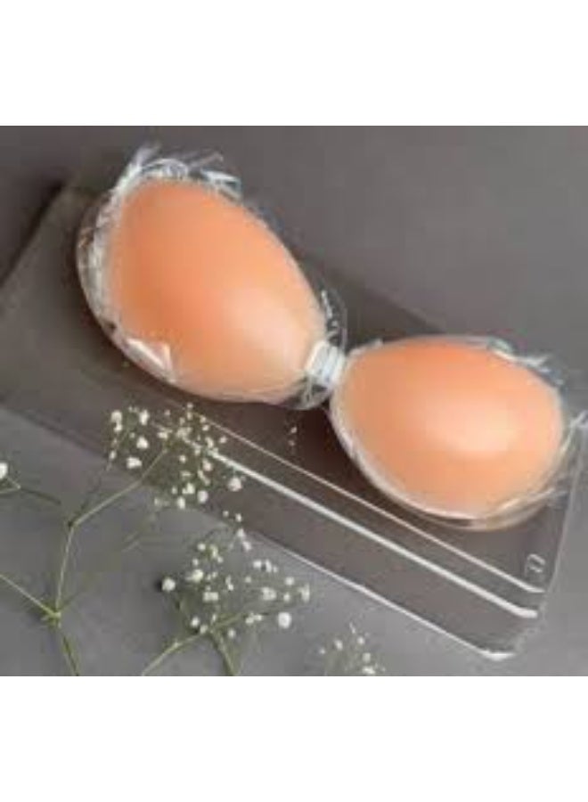 Silicone Strapless Invisible Push Up Bra Beige - Image 2