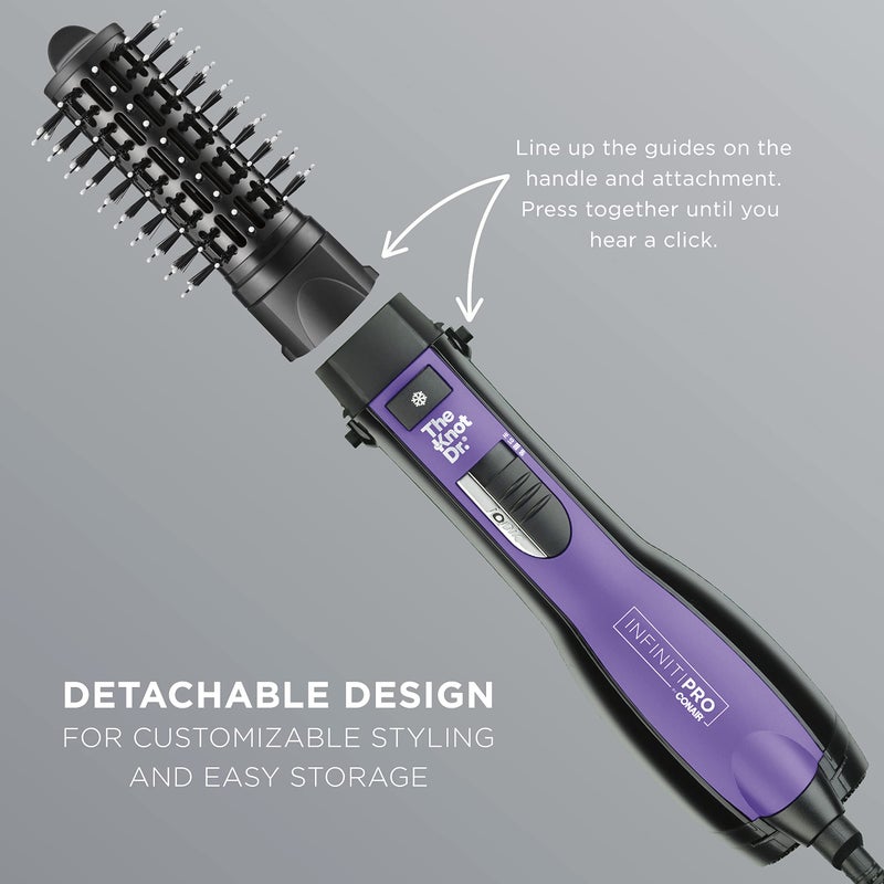 CONAIR INFINITIPRO BY CONAIR The Knot Dr. Medium Round Brush - Create Defined Waves and Curls for All Hair Types, Compatible with INFINITIPRO Dryer Brushes - Image 3