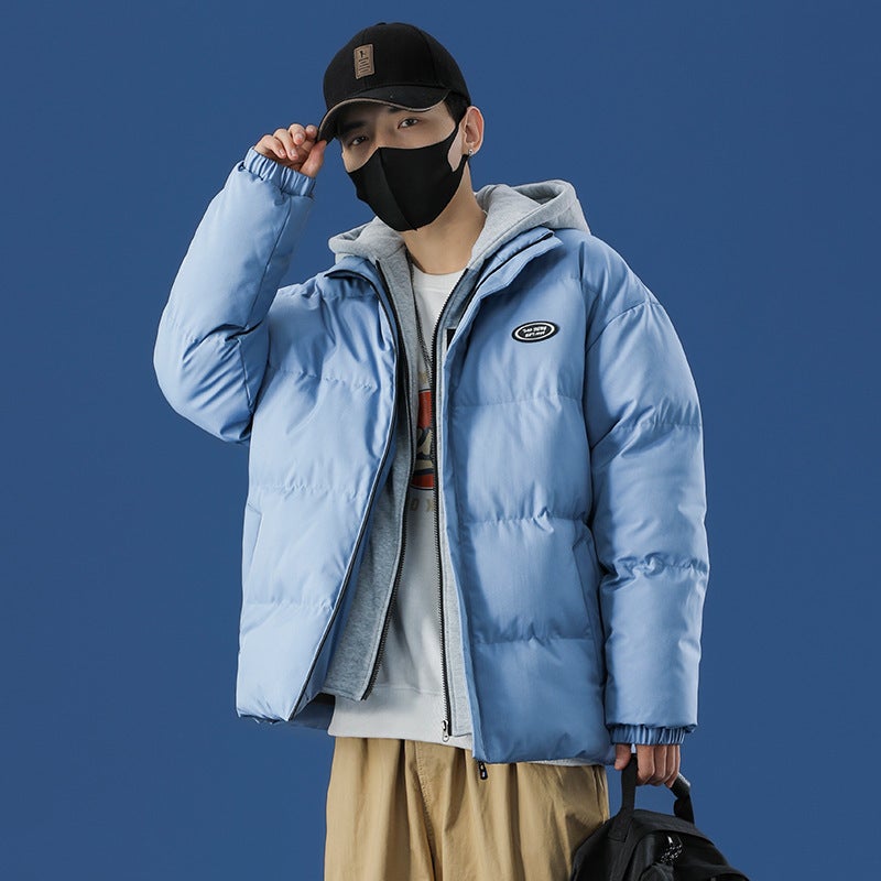 2021 New Winter Men'S And Women'S Fake Two-Piece Thick Cotton-Padded Warm Hooded Korean Fashion Casual Thick Coat - Image 4