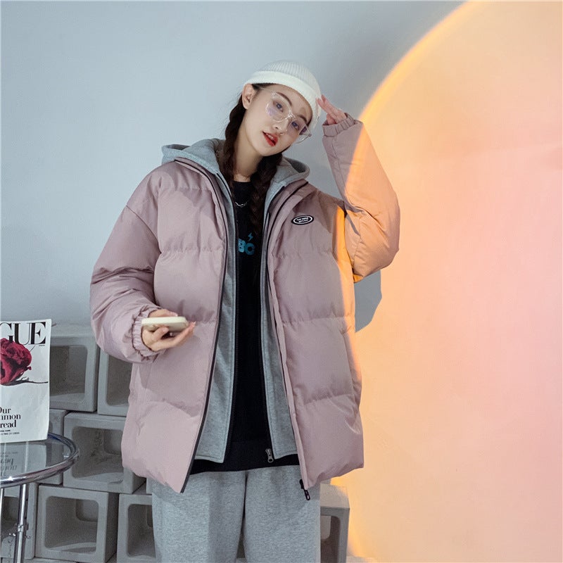 2021 New Winter Men'S And Women'S Fake Two-Piece Thick Cotton-Padded Warm Hooded Korean Fashion Casual Thick Coat - Image 5