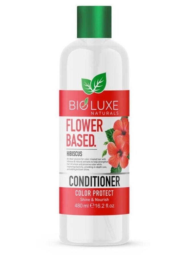 Bioluxe Naturals Flower Based Hair Conditioner 480ml, Hibiscus, Colour Protect, Hair Care - Image 1