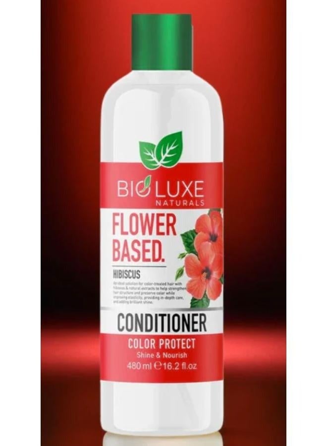 Bioluxe Naturals Flower Based Hair Conditioner 480ml, Hibiscus, Colour Protect, Hair Care - Image 2
