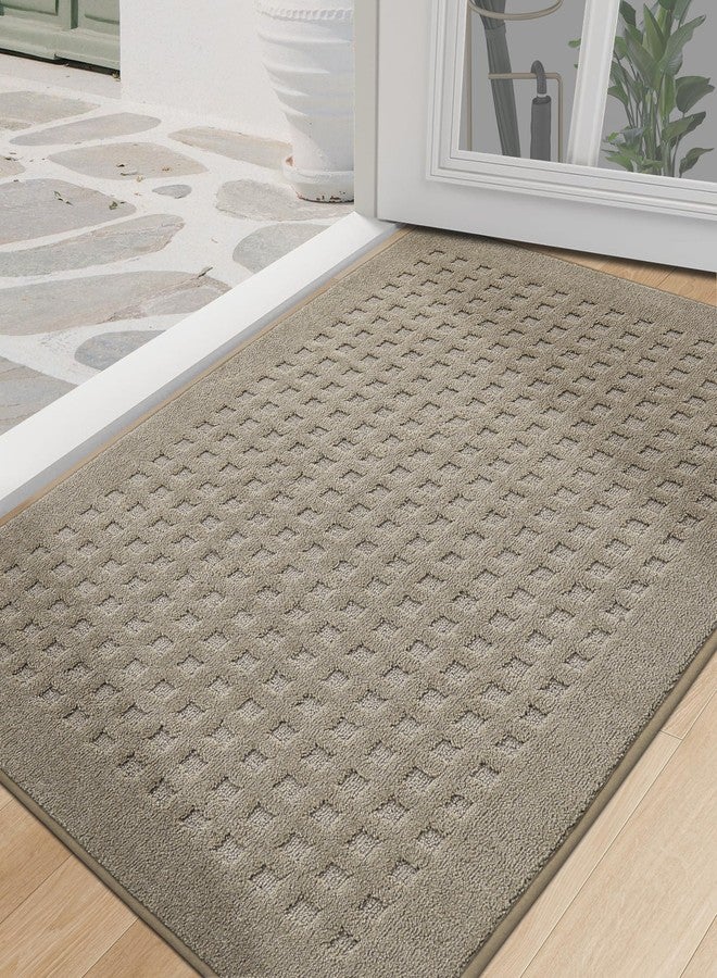 BEQHAUSE Waffle Door Mats Indoor 32"x48", Dog Mat for Muddy Paws Absorbent and Dirt Resist Floor Mats Non-Slip Washable Rugs for Entryway, Welcome Mat for Front Back Door, Muddy Wet Shoes, Beige - Image 1