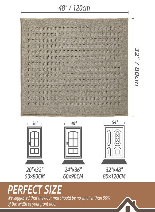 BEQHAUSE Waffle Door Mats Indoor 32"x48", Dog Mat for Muddy Paws Absorbent and Dirt Resist Floor Mats Non-Slip Washable Rugs for Entryway, Welcome Mat for Front Back Door, Muddy Wet Shoes, Beige - Image 2