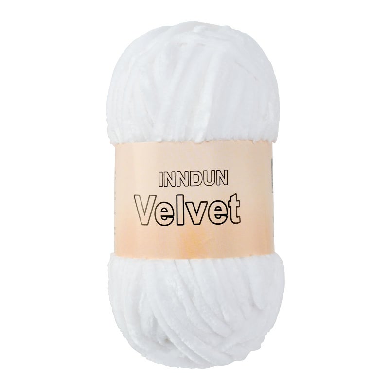INNDUN Velvet Yarn for Crocheting White Chenille Yarn Super Bulky Baby Blanket Yarn Amigurumi Yarn - Image 1