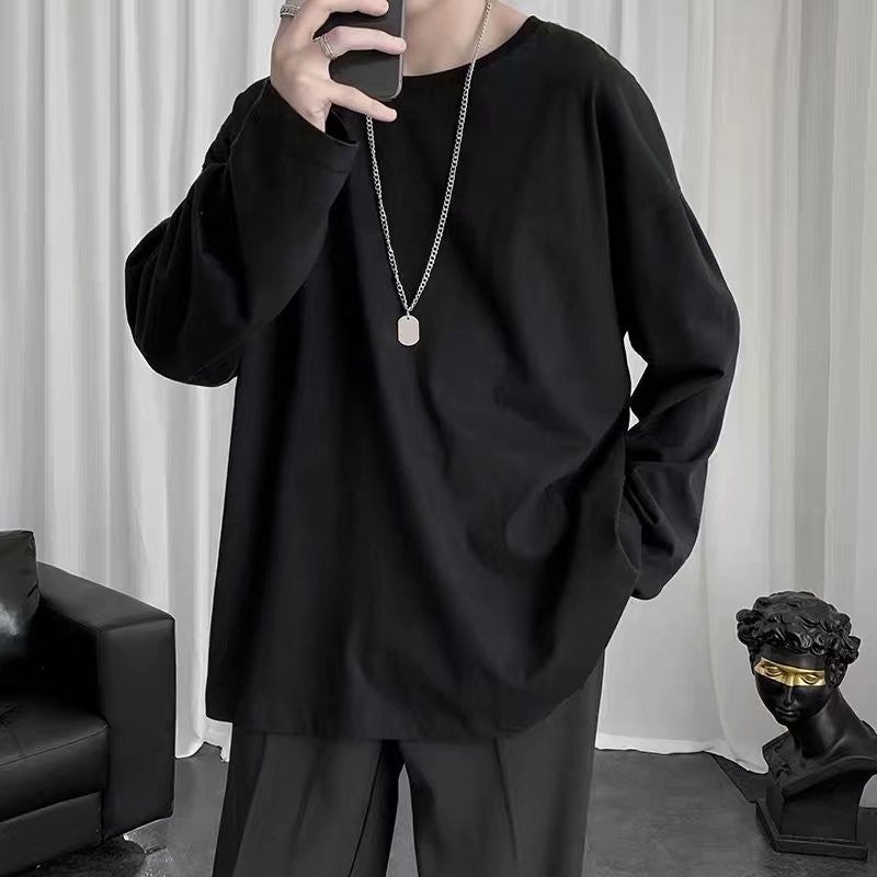 2023 Mens Summer Jeans Casual Loose Straight-Leg long T black 