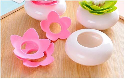 Bloss 4 Packs Lotus Qtip Holders Bathroom Organizer Accessories, Unique Bathroom Decor for cotton swabs, Toothpicks Holder Container - 1 Set 4 Colors - Image 3