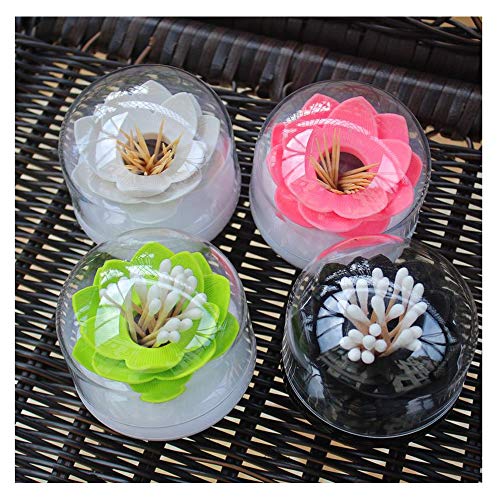 Bloss 4 Packs Lotus Qtip Holders Bathroom Organizer Accessories, Unique Bathroom Decor for cotton swabs, Toothpicks Holder Container - 1 Set 4 Colors - Image 2