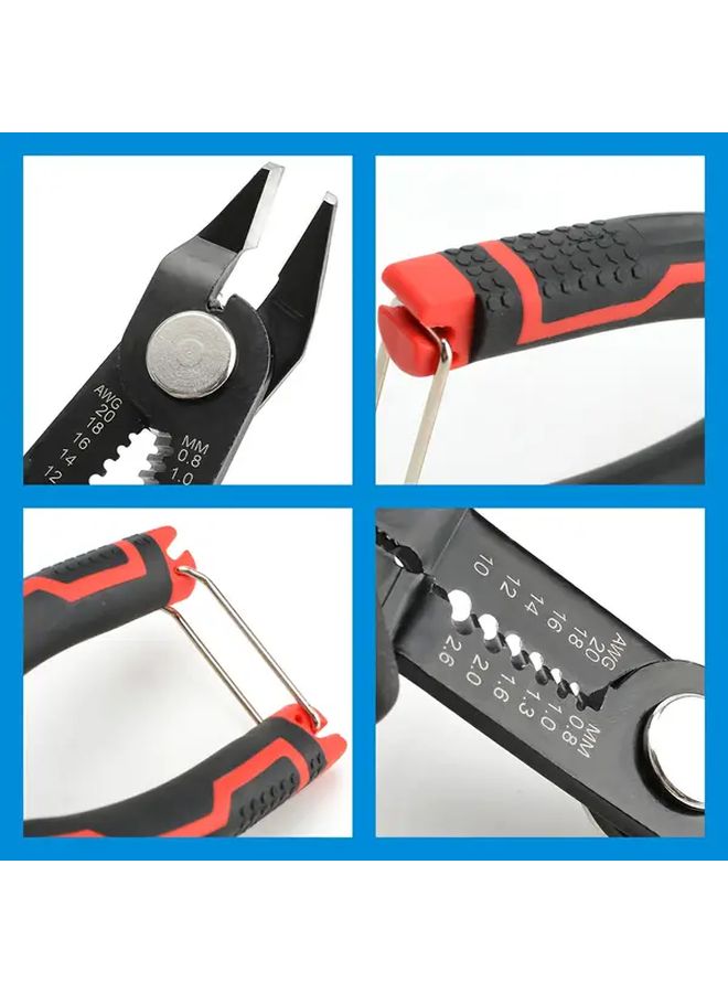 Black Automatic Wire Stripper Crimping Tool High Carbon Steel Cutter Ergonomic Grip - Image 5