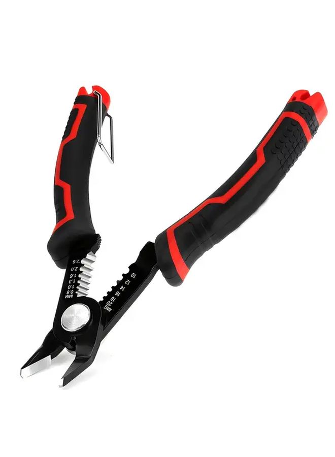 Black Automatic Wire Stripper Crimping Tool High Carbon Steel Cutter Ergonomic Grip - Image 1