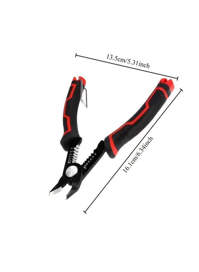 Black Automatic Wire Stripper Crimping Tool High Carbon Steel Cutter Ergonomic Grip - Image 2