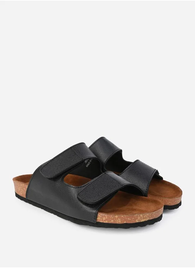 Styli Solid Double Strap Slip-On Sandals