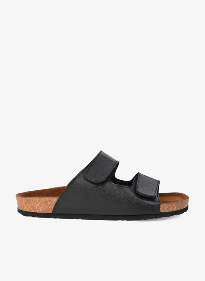 Styli Solid Double Strap Slip-On Sandals