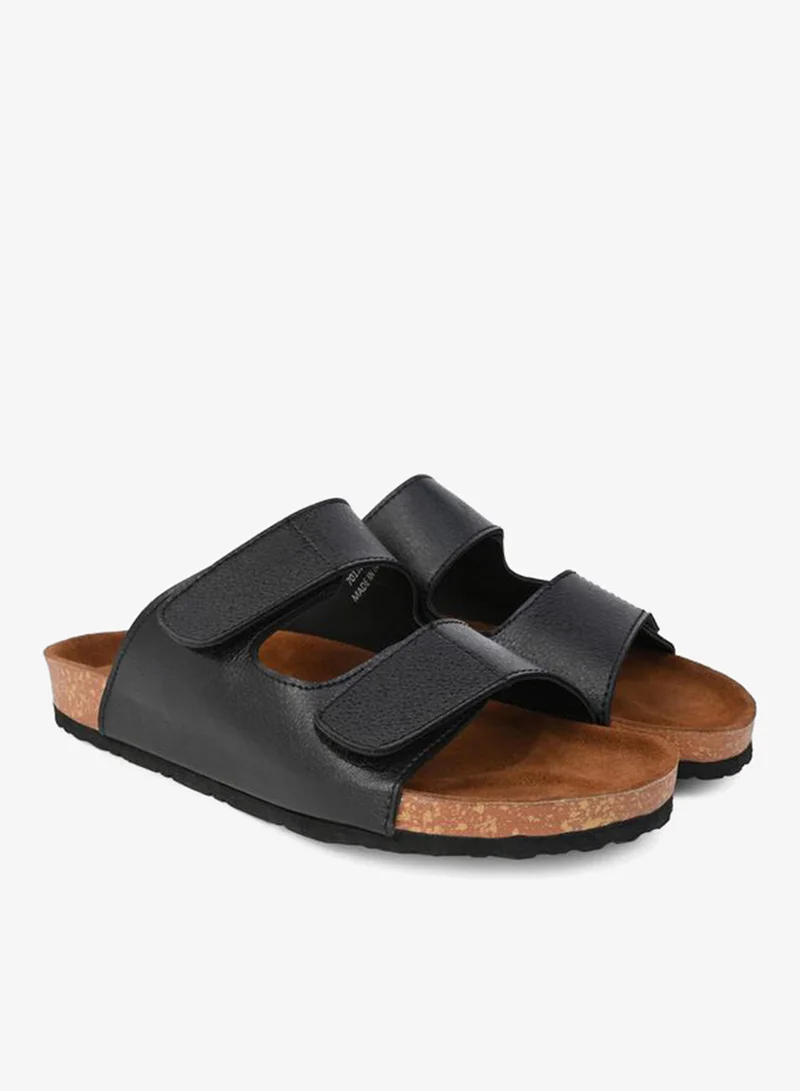 Styli Solid Double Strap Slip-On Sandals