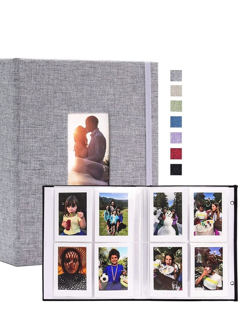 Captaintech Mini for Polaroid Photo Album Book 208 Pocket 2x3 Inch Pictures for Fujifilm Instax Mini 7s 8 9 11 25 26 40 50s 90 Evo Z2300 Instant Camera, for Polaroid Snap (Grey) - Image 1