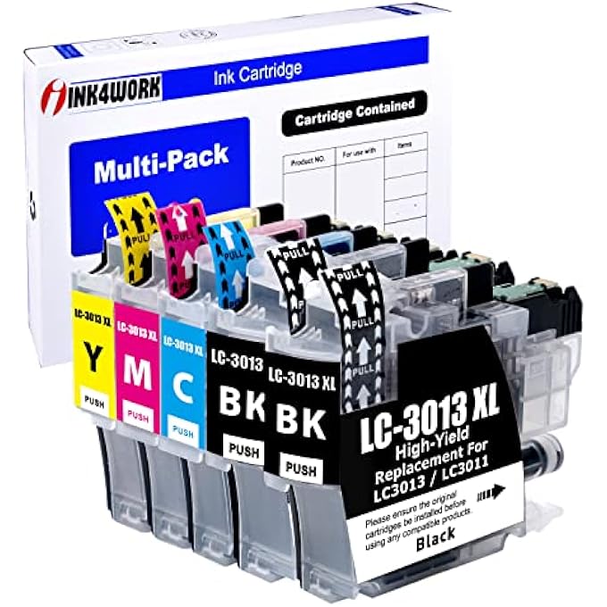 5 PACK COMPATIBLE REPLACEMENT FOR BROTHER LC3013XL LC-3013 LC3011 XL INK CARTRIDGE FOR USE WITH MFC-J491DW MFC-J497DW MFC-J690DW MFC-J895DW (BKX2,CX1,MX1,YX1) - Image 1