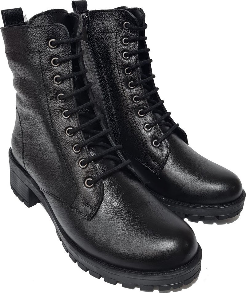 öztürk Ozturk Laced Zippered Leather Women's Boots BRAND-837  - Image 3