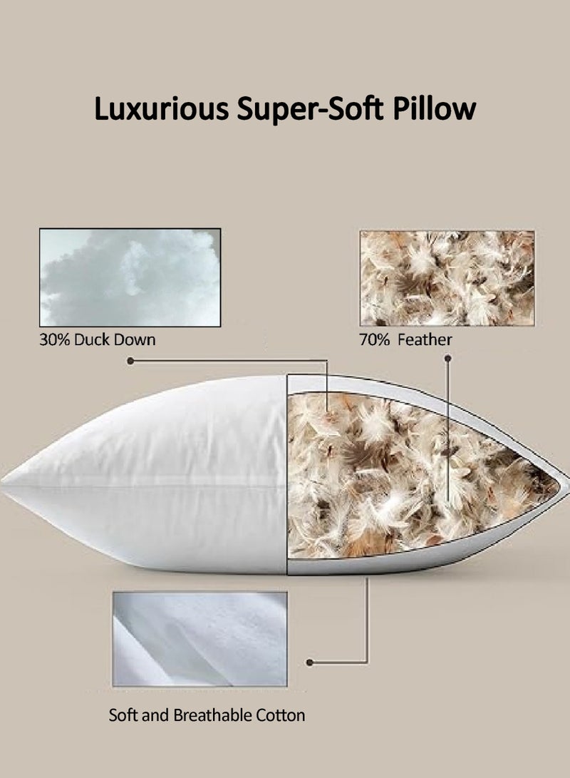 Pearl Coast Duck Down & Feather Pillow – 45x70cm – 30% Down 70% Feather Fill – 650g Medium Pack of 4 - Image 3