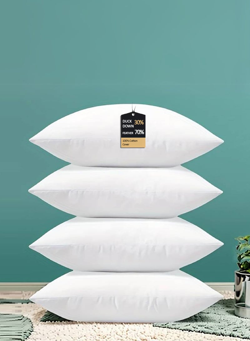 Pearl Coast Duck Down & Feather Pillow – 45x70cm – 30% Down 70% Feather Fill – 650g Medium Pack of 4 - Image 1