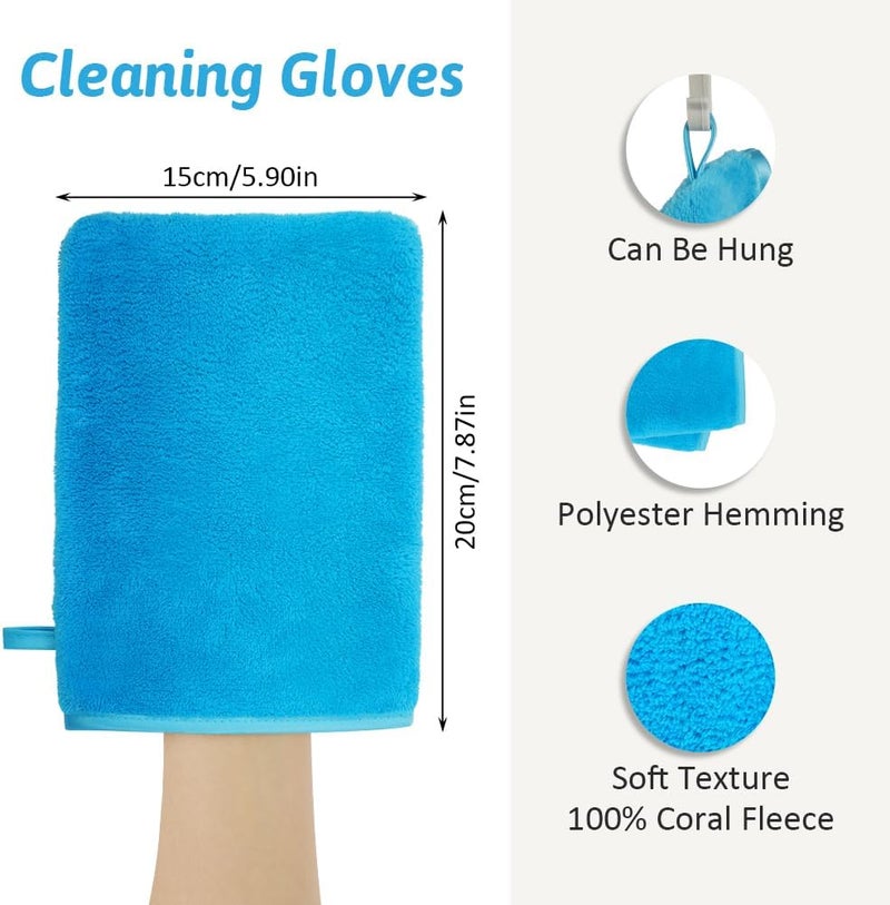 HOTUT 8 Pack Microfiber Body Wash Mitts, 15x20 cm Flannels Soft Shower Face Mitts, Face Cleansing Mitts, Soft Face Mitten, Bath SPA Cloth, Reusable Makeup Remover Mitt Gloves (4 Colors) Indoor outdoor use - Image 2