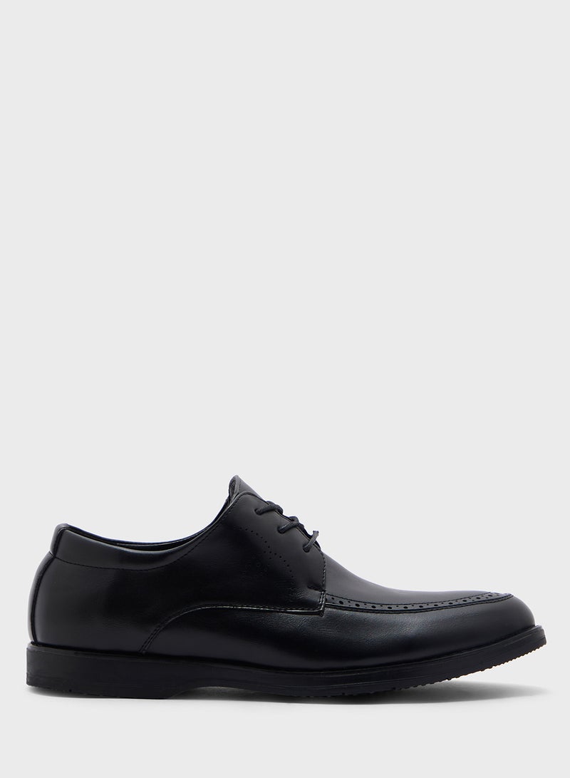 Robert Wood Faux Leather Wing Cap Brogue Lace Ups  - Image 1