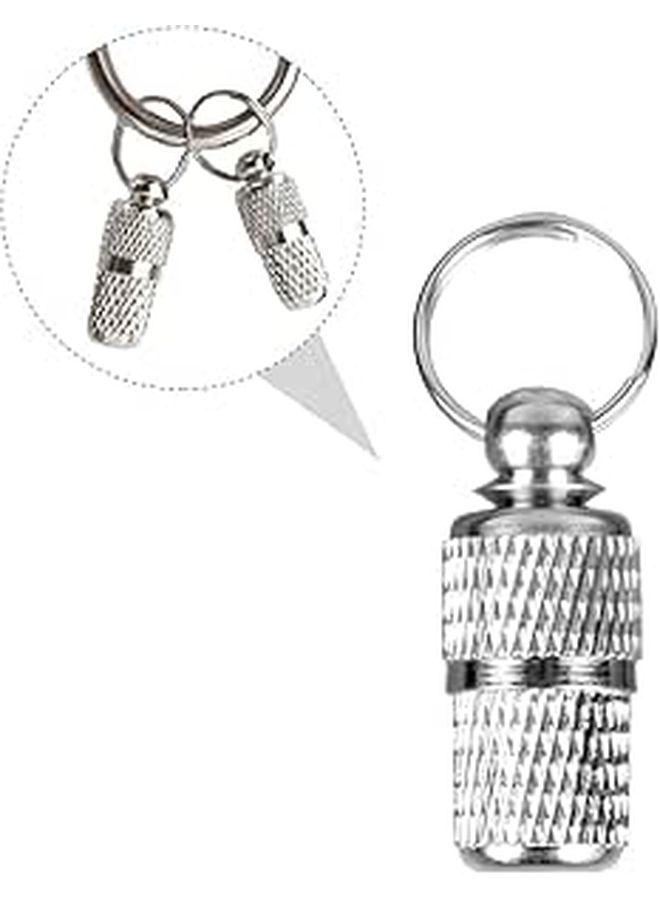 Silver Storage Dog Collar ID Tube Address Tag 6 Pcs - Image 1