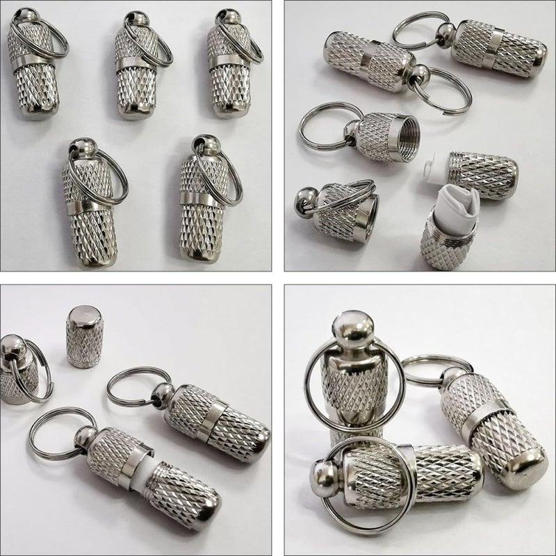 Silver Storage Dog Collar ID Tube Address Tag 6 Pcs - Image 4