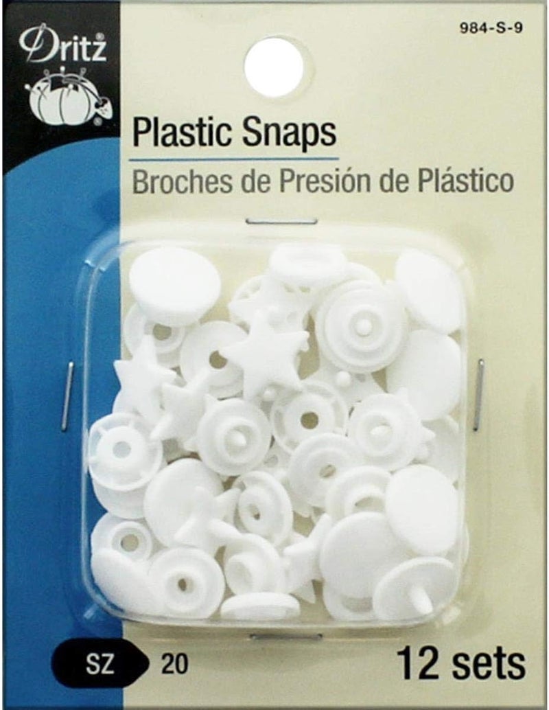 Dritz Plastic Snaps with Star Design White Size 20 12Count - Image 1