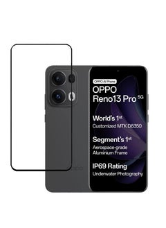 Generic Screen Protector for Oppo Reno 13 Pro 5G, Tempered Glass Screen Saver Premium HD Protective, Scratch Resistant, NO-Bubble, 9H Hardness, Full Coverage Film black  - Image 3