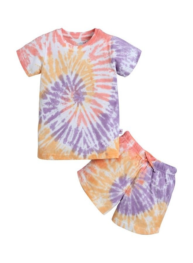 BUMZEE Girls Cotton T-Shirt & Short Set Multi - 2-3 Years (Peb10294F-mlt) - Image 1